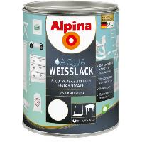 წყლის დისპერსიული ემალი Alpina Aqua Weisslack თეთრი პრიალა 0.75 ლ 