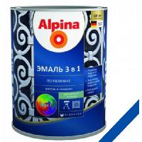 გრუნტი-ემალი ჟანგ. 3-1-ში, ფერი:Alpina ლურჯი RAL 5005 0,75L 