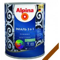 გრუნტი-ემალი ჟანგ. 3-1-ში, ფერი:Alpina ყავისფერი RAL 8011 2,5L 
