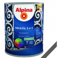 გრუნტი-ემალი ჟანგ. 3-1-ში, ფერი:Alpina მეტ. ნაცრისფერი RAL 9023 0,75L 