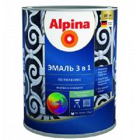 გრუნტი-ემალი ჟანგ. 3-1-ში, ფერი:Alpina თეთრი RAL 9003 0,75L 