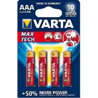 ელემენტი VARTA Alkaline Max Tech AAA 1.5 V 4 ც 