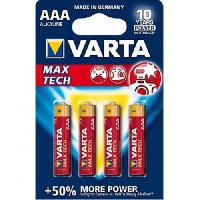 ელემენტი VARTA Alkaline Max Tech AAA 1.5 V 4 ც 