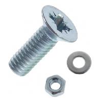 ხრახნი დამალული თავით მოთუთიებული Tech-Krep DIN965 M5x16 14 ც + ქანჩი + საყელური 